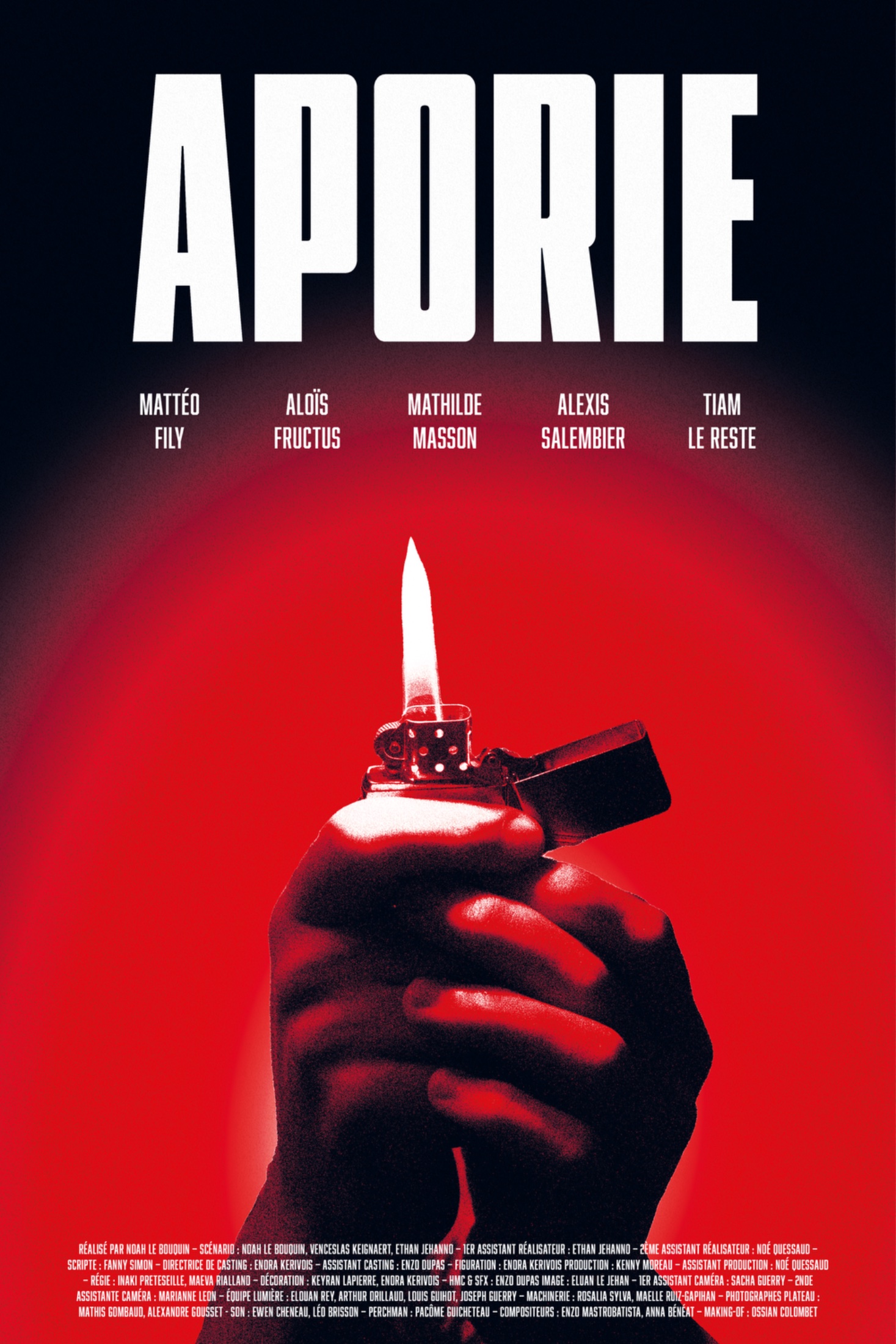 APORIE — proposition d'affiche alternative, halo de lumière autour de la flamme