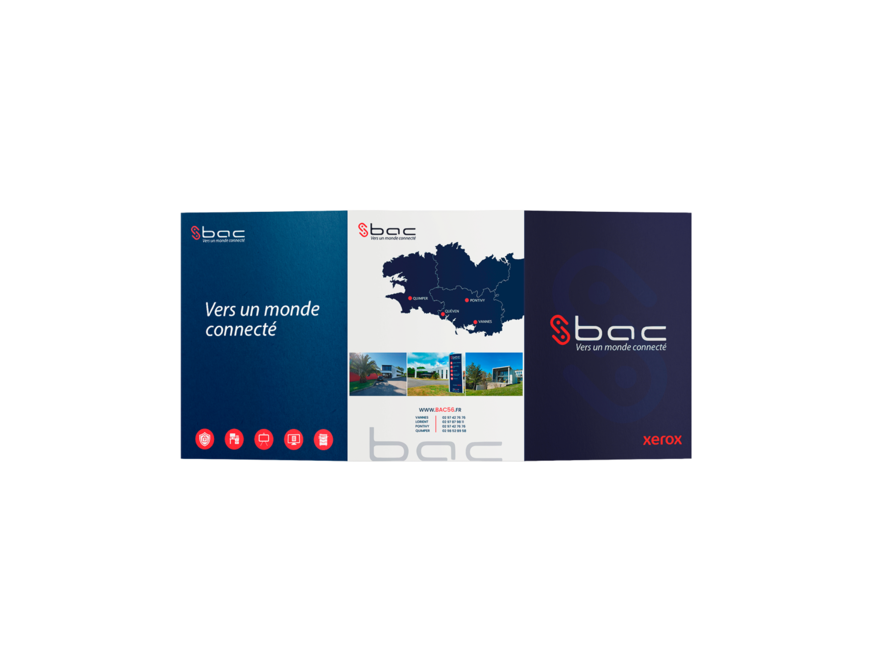 BAC — plaquette trois volets, couverture, Vers un monde connecté